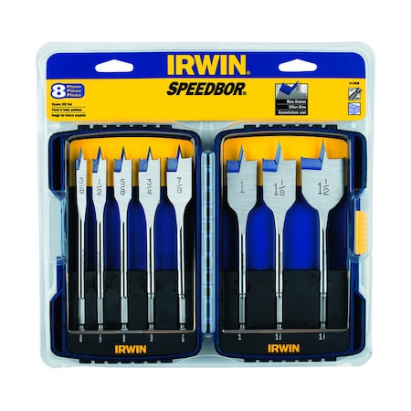 Irwin Irwin Speedbor Carbon Steel Spade Bit Set Quick-Change Hex Shank 8 pc IWAX128PC